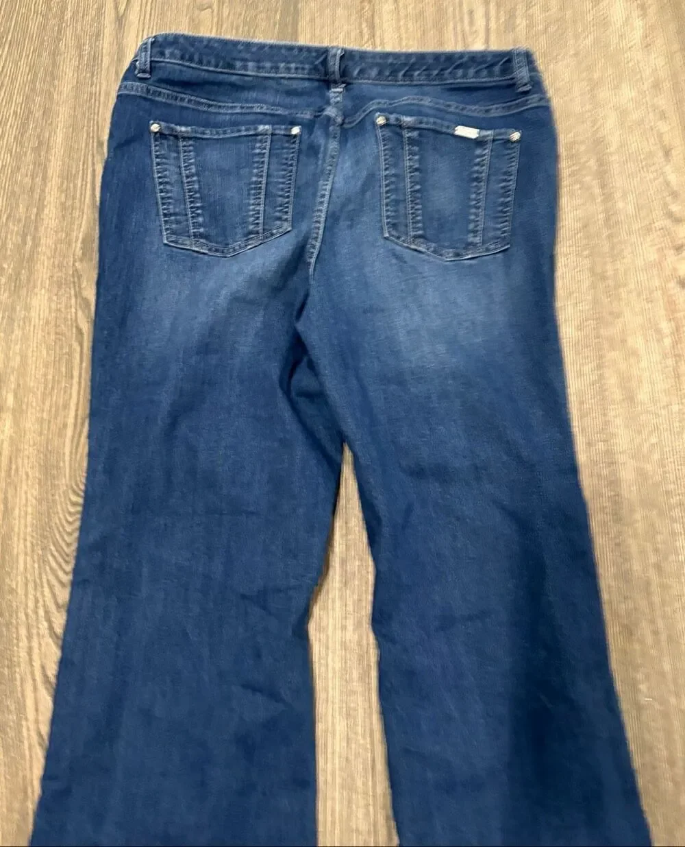 Jennifer Lopez Women's Whisker Faded Cotton Blend Bootcut Jeans Blue Size 16W